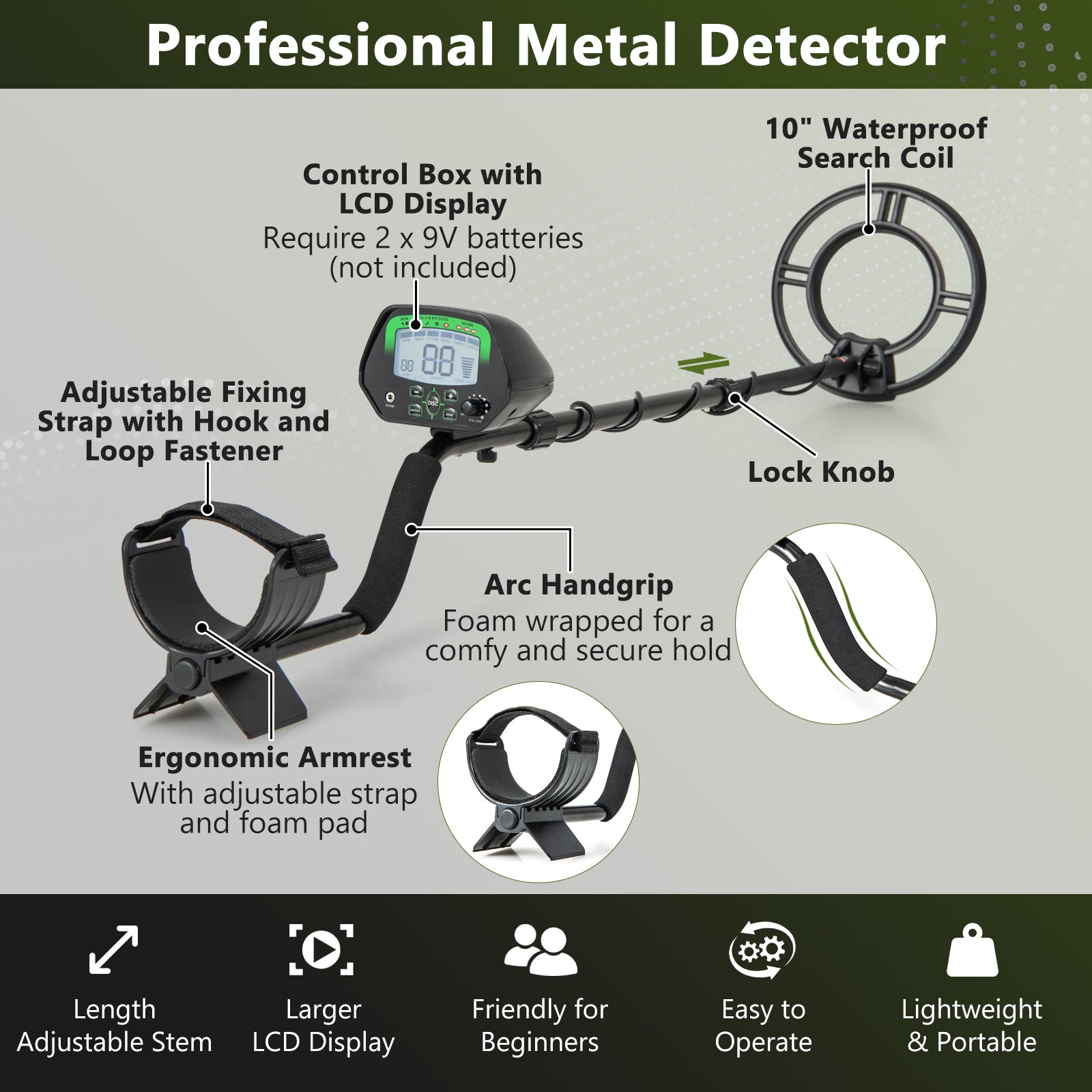 High Accuracy Waterproof Search Coil Metal DetectorÂ