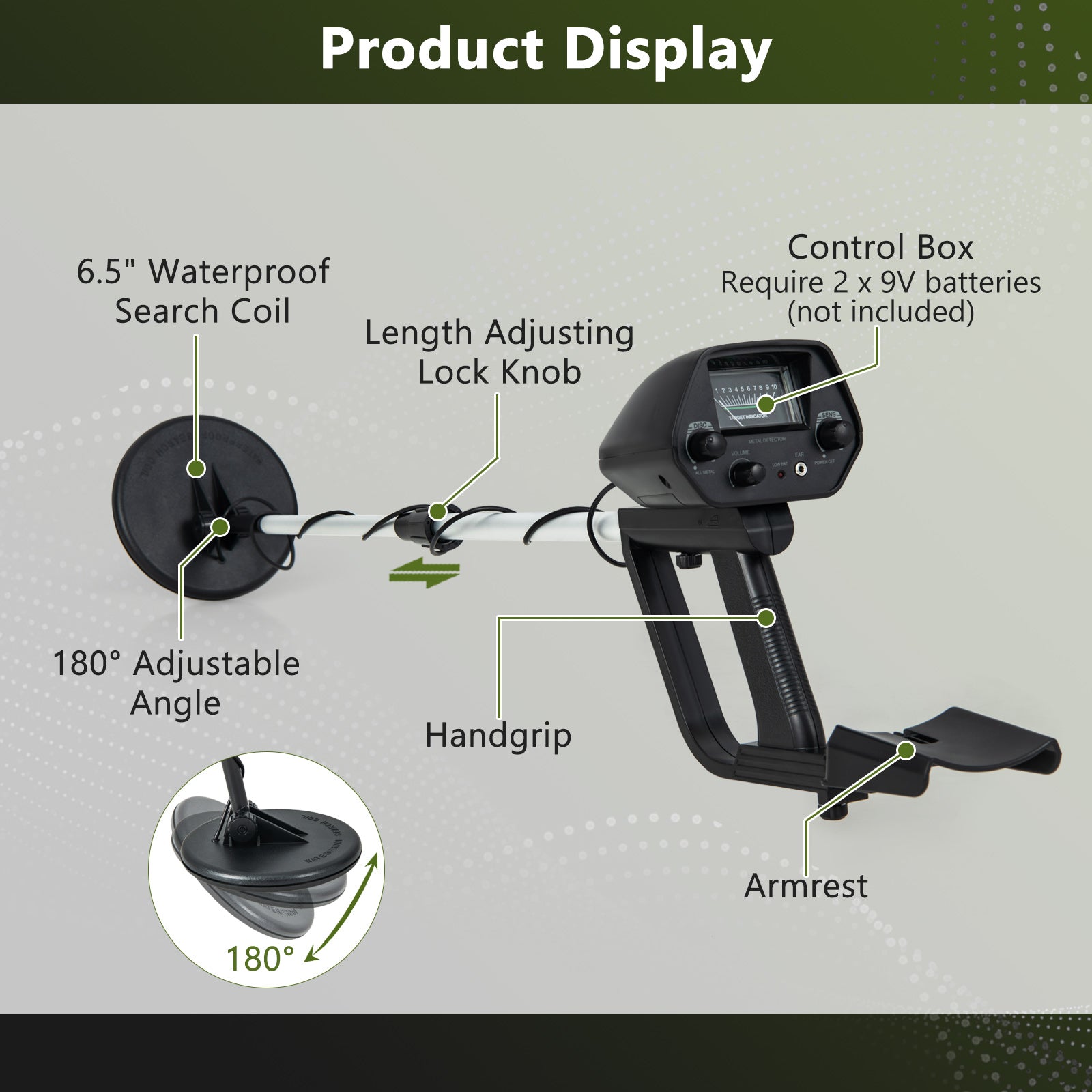 30.7 Inch Metal Detector with 2 Modes Adjustable Metal DetectorÂ
