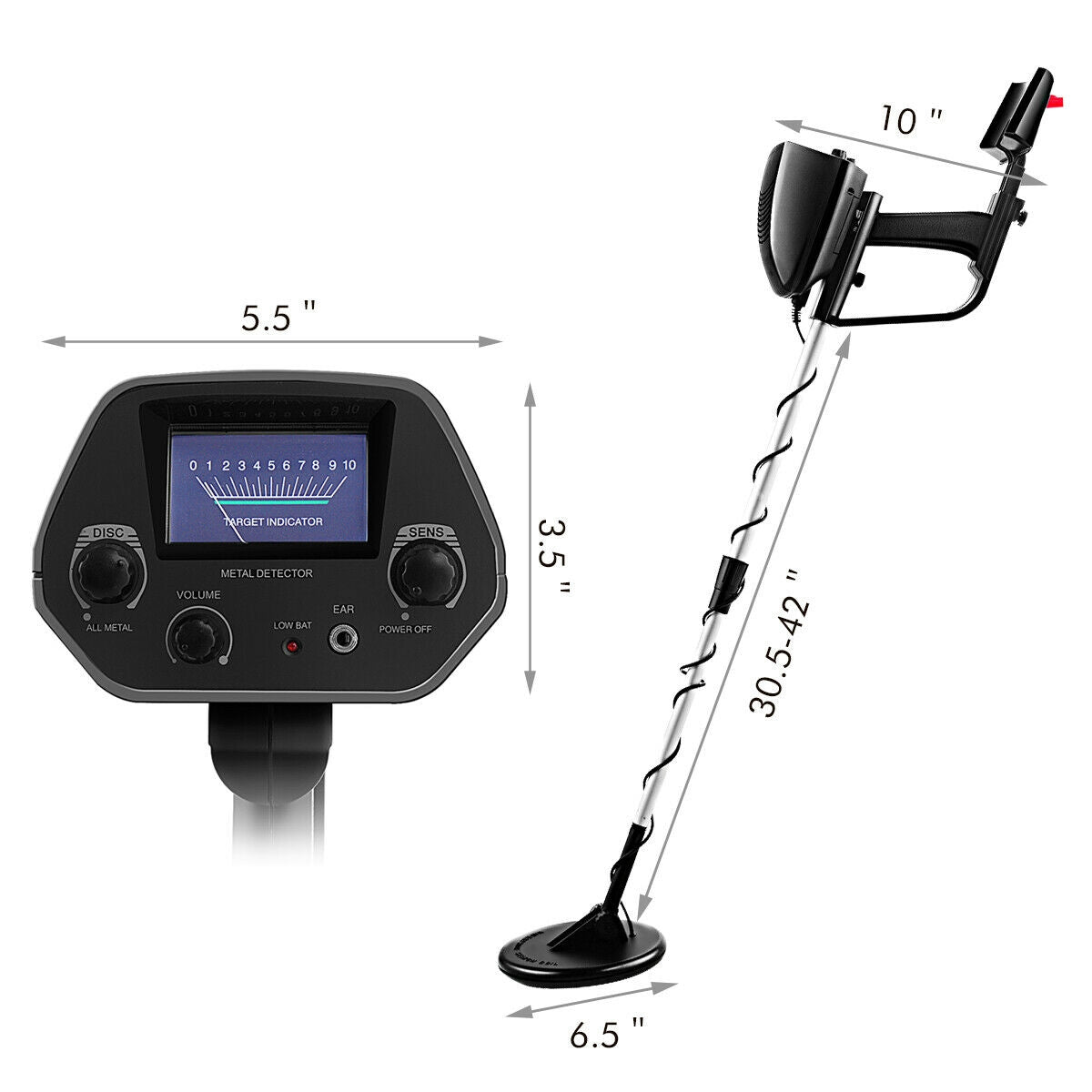 30.7 Inch Metal Detector with 2 Modes Adjustable Metal DetectorÂ