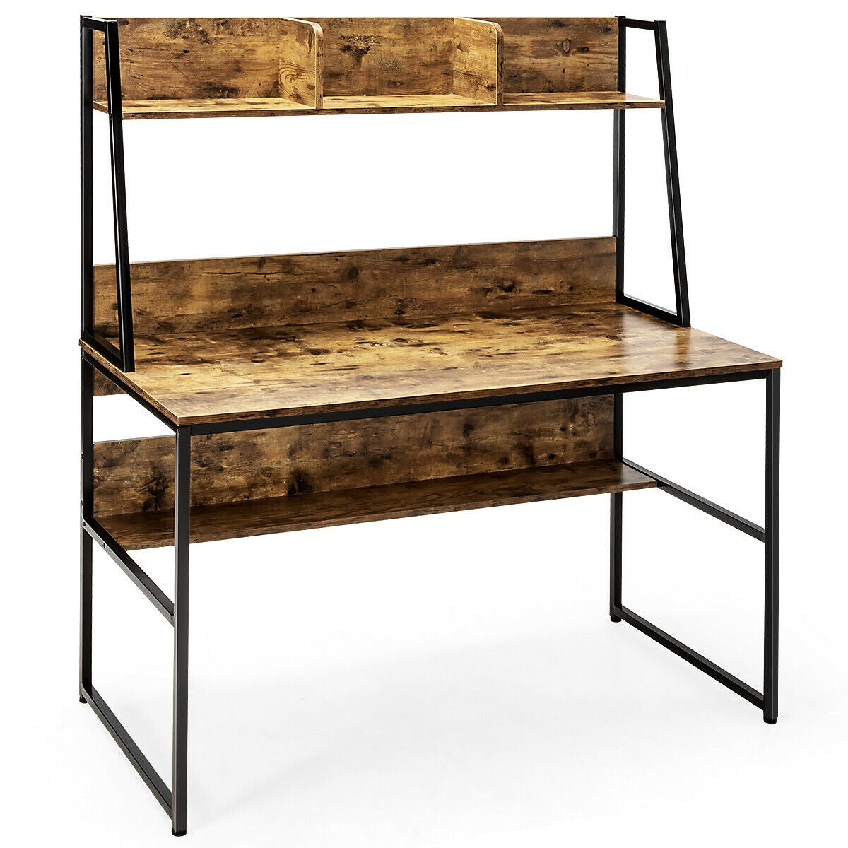 47-Inch Computer Desk Writing Study Table Workstation-Rustic BrownÂ