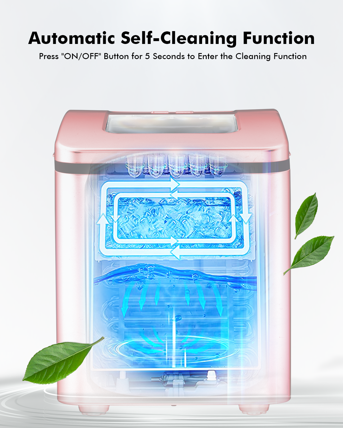 26lbs/24h Portable Countertop Ice Maker Machine with Scoop 9 Ice Cubes Ready in 8 minutes-RedÂ