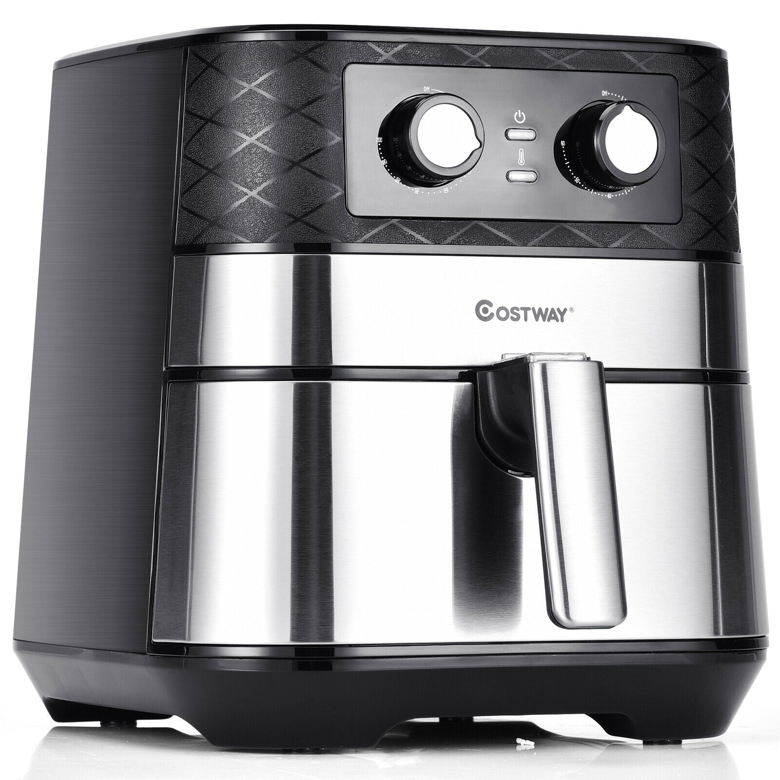 1700W 5.3 QT Electric Hot Air Fryer with Stainless steel and Non-Stick Fry Basket-BlackÂ