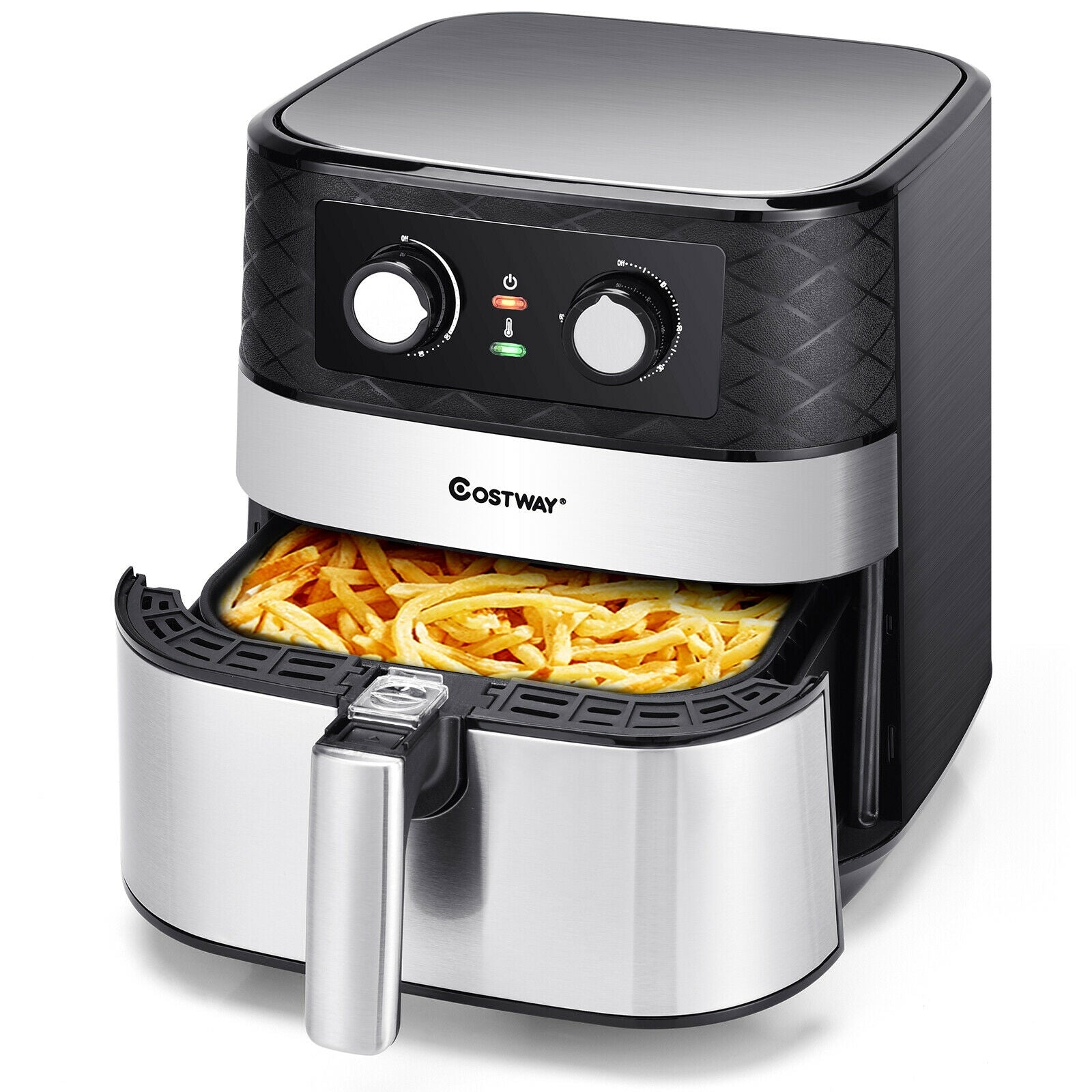 1700W 5.3 QT Electric Hot Air Fryer with Stainless steel and Non-Stick Fry Basket-BlackÂ