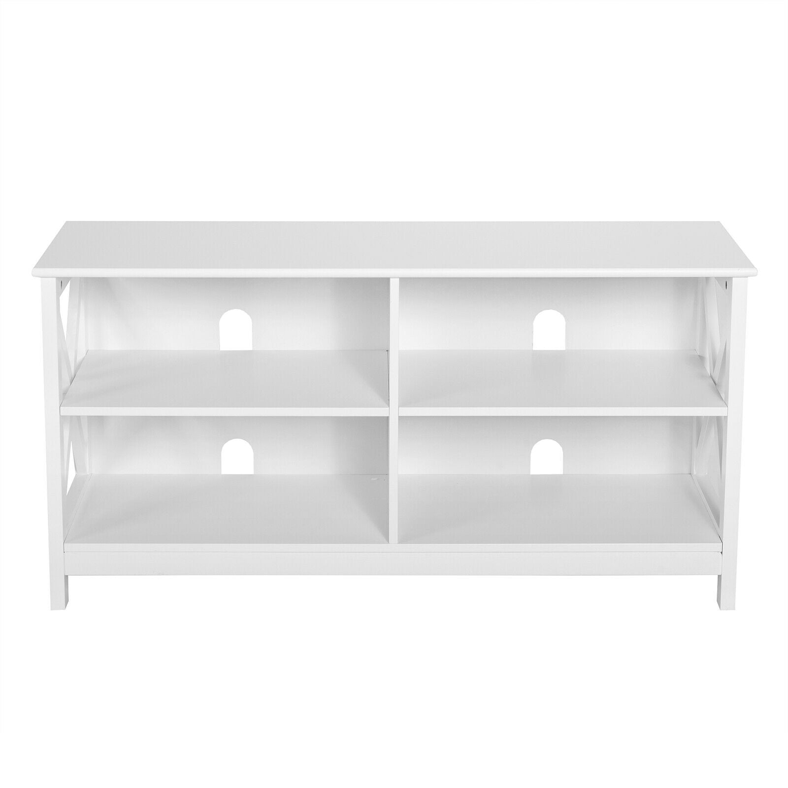 Wooden TV Stand Entertainment Media Center-WhiteÂ