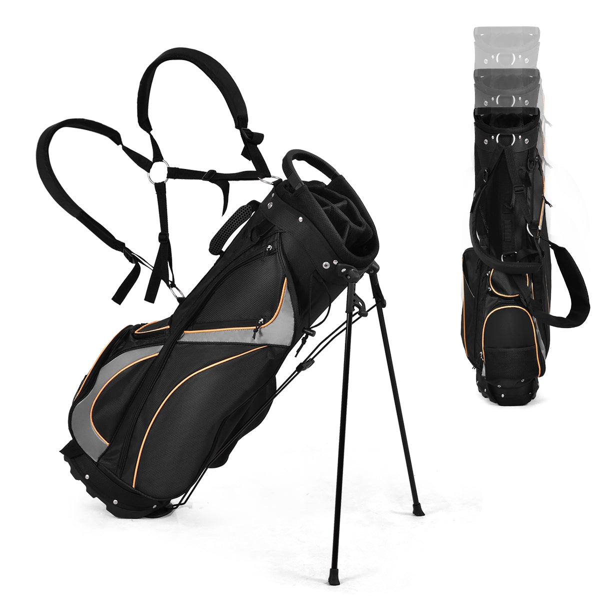 9 Inch Golf Stand Bag Divider Carry Pockets StorageÂ