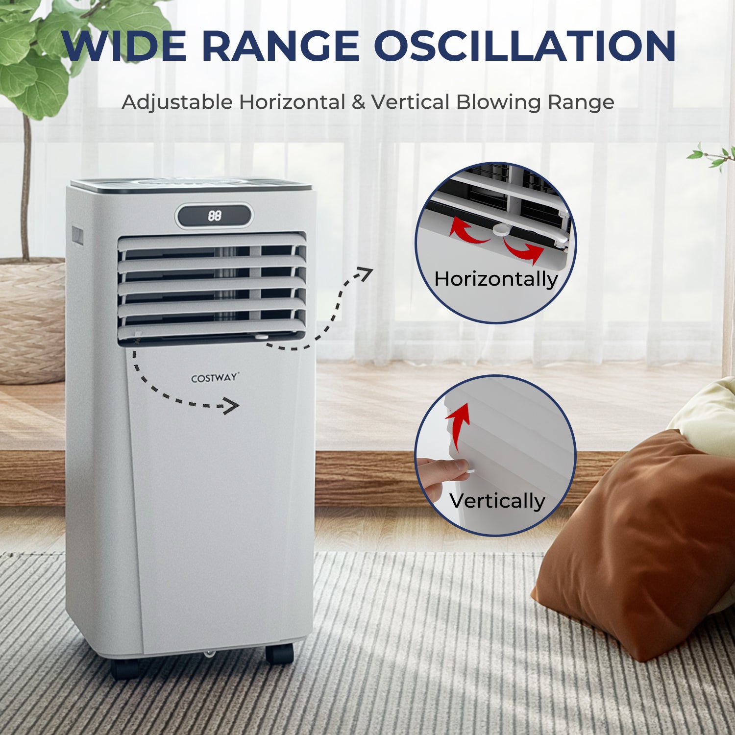 10000 BTU 4-in-1 Portable Air Conditioner with Dehumidifier and Fan Mode-White