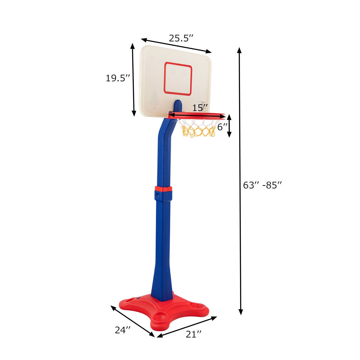 Kids Adjustable Height Basketball Hoop StandÂ
