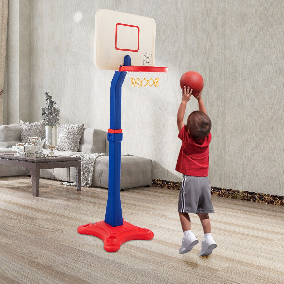 Kids Adjustable Height Basketball Hoop StandÂ