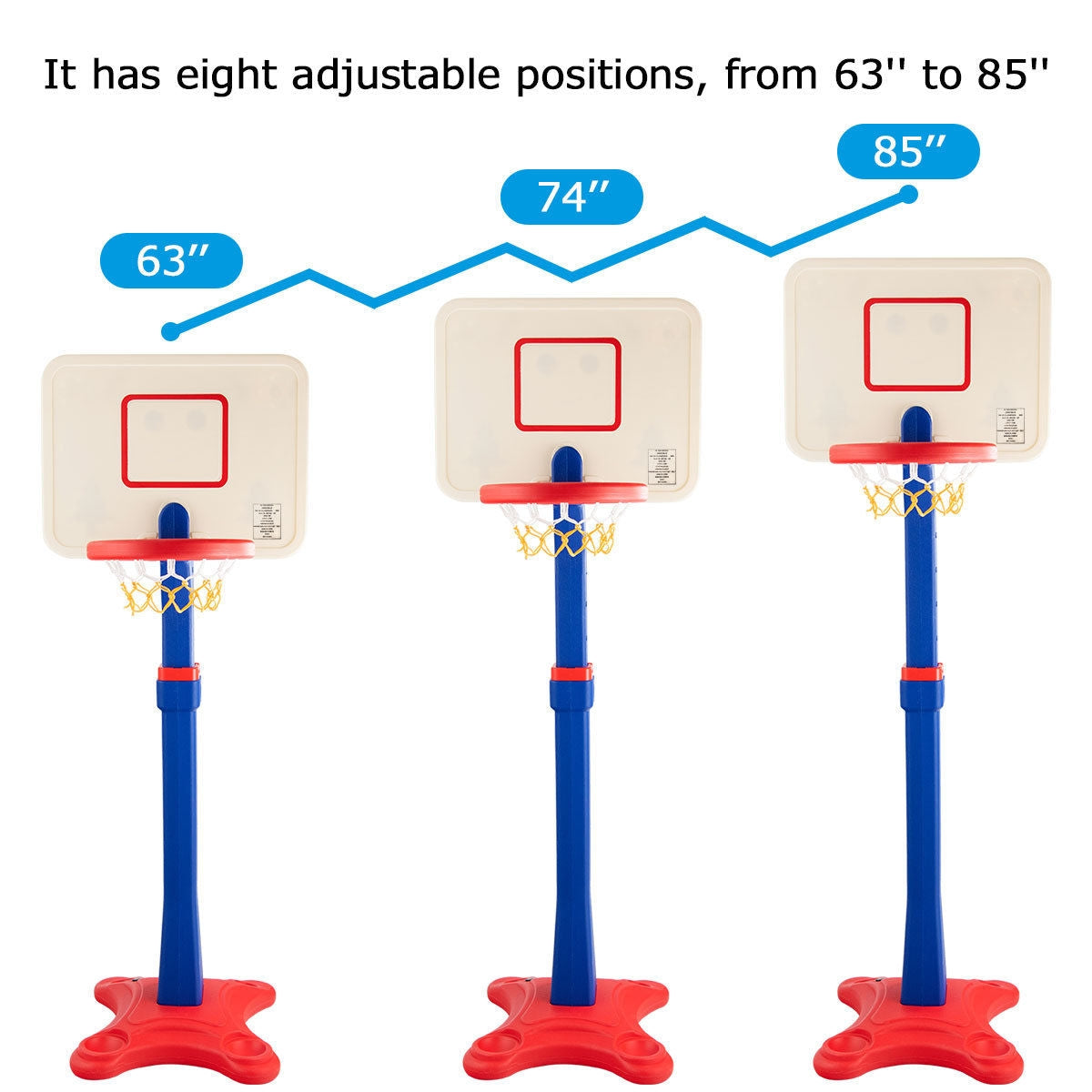 Kids Adjustable Height Basketball Hoop StandÂ
