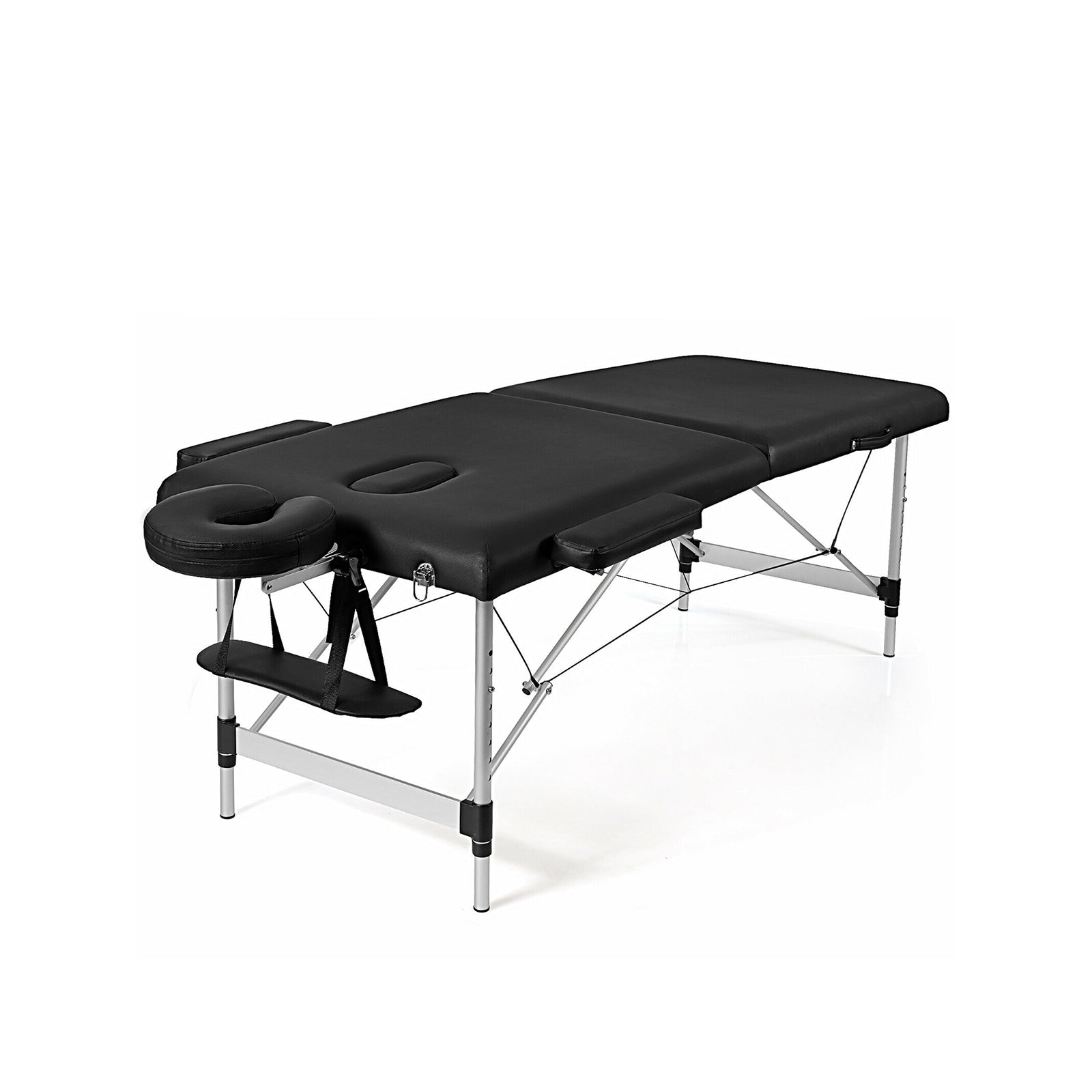 84 Inch L Portable Adjustable Massage Bed with Carry Case for Facial Salon Spa-BlackÂ