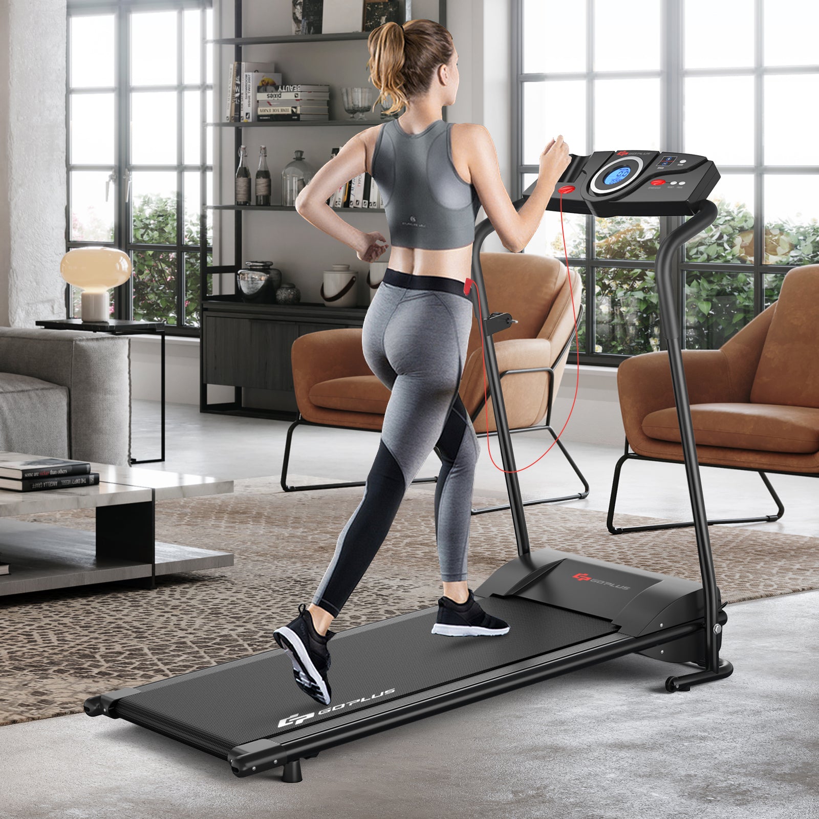 1 HP Electric Mobile Power Foldable Treadmill with Operation DisplayÂ
