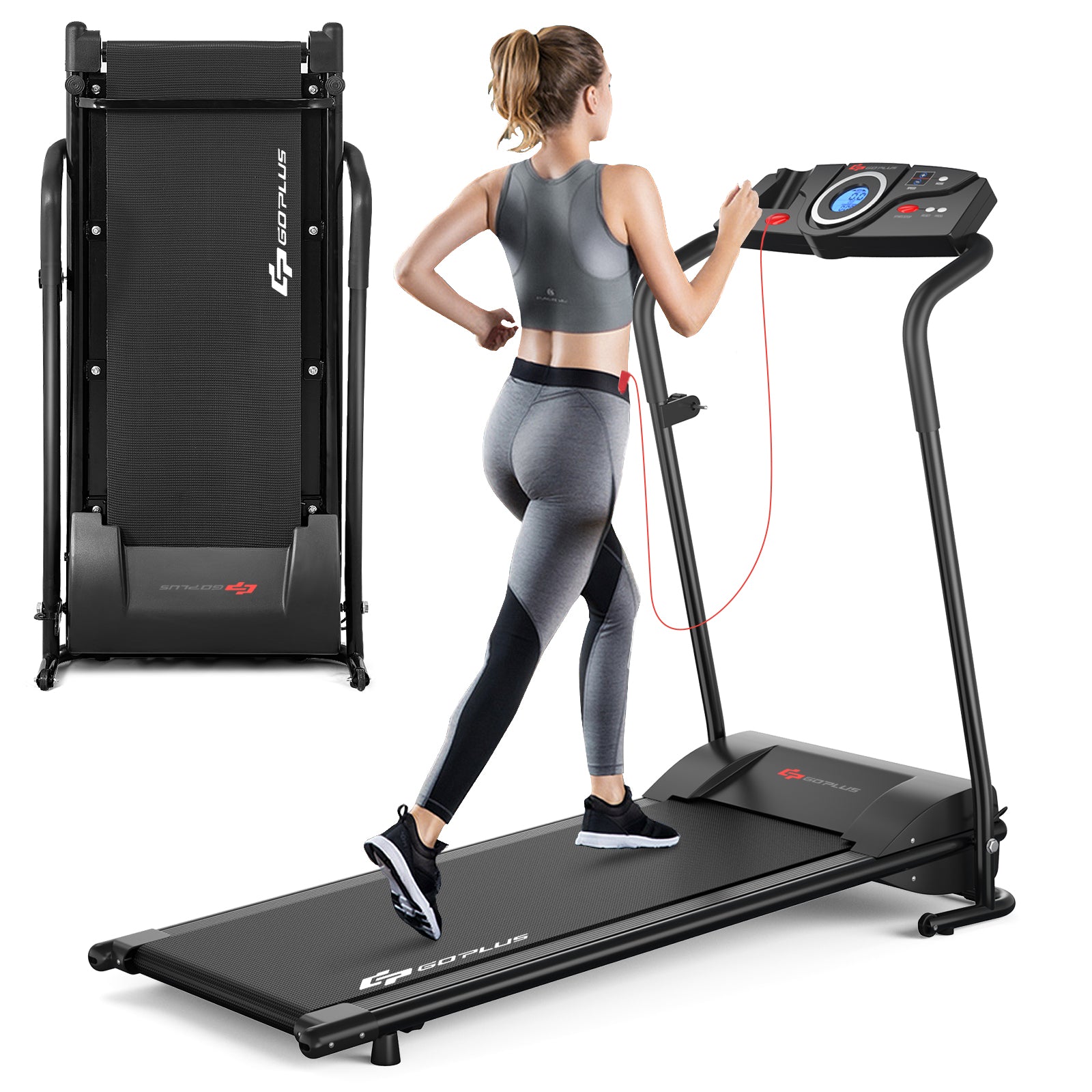 1 HP Electric Mobile Power Foldable Treadmill with Operation DisplayÂ