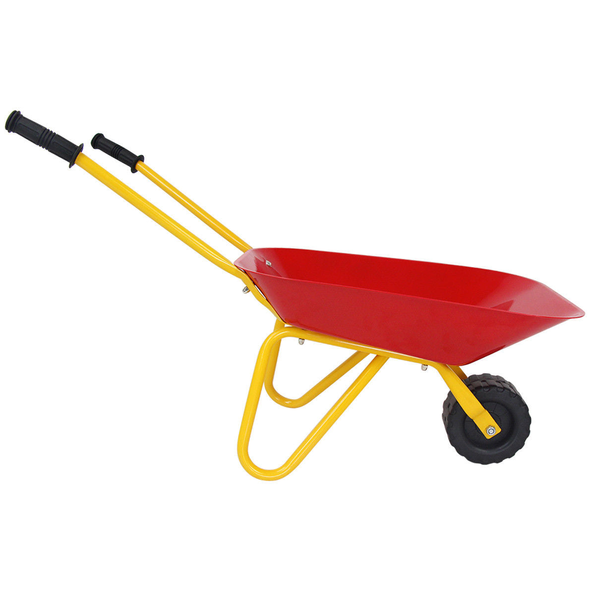 Outdoor Garden Backyard Play Toy Kids Metal Wheelbarrow-RedÂ