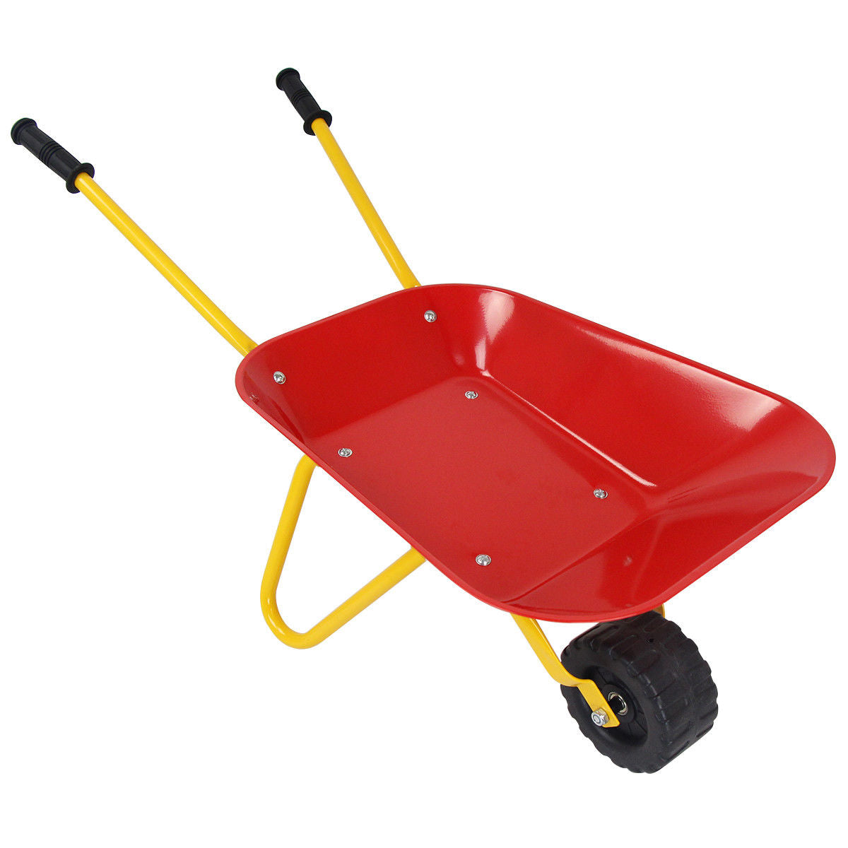 Outdoor Garden Backyard Play Toy Kids Metal Wheelbarrow-RedÂ