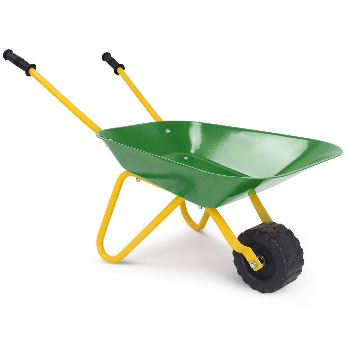 Outdoor Garden Backyard Play Toy Kids Metal Wheelbarrow-GreenÂ