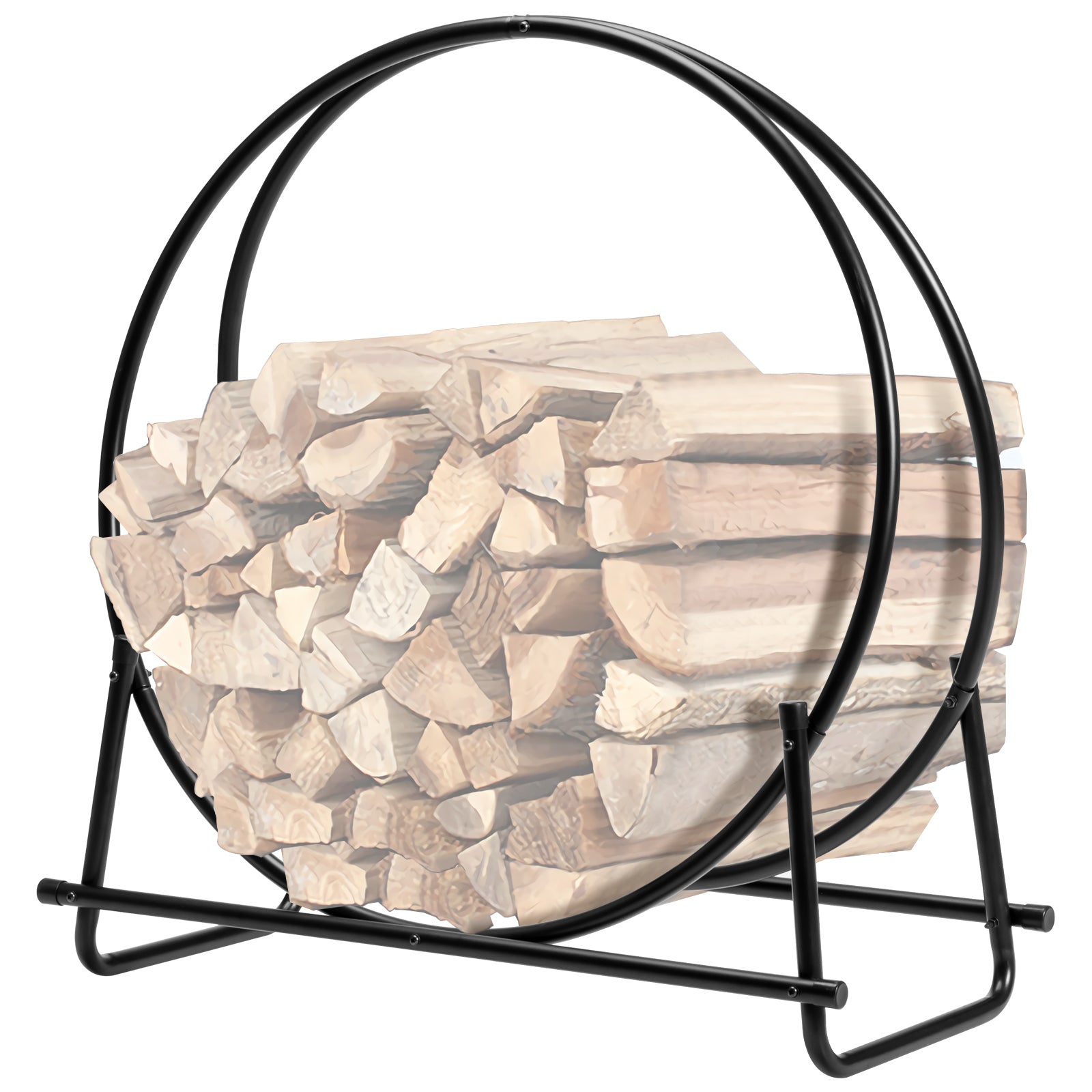 30-Inch Tubular Steel Log Hoop Firewood Storage RackÂ