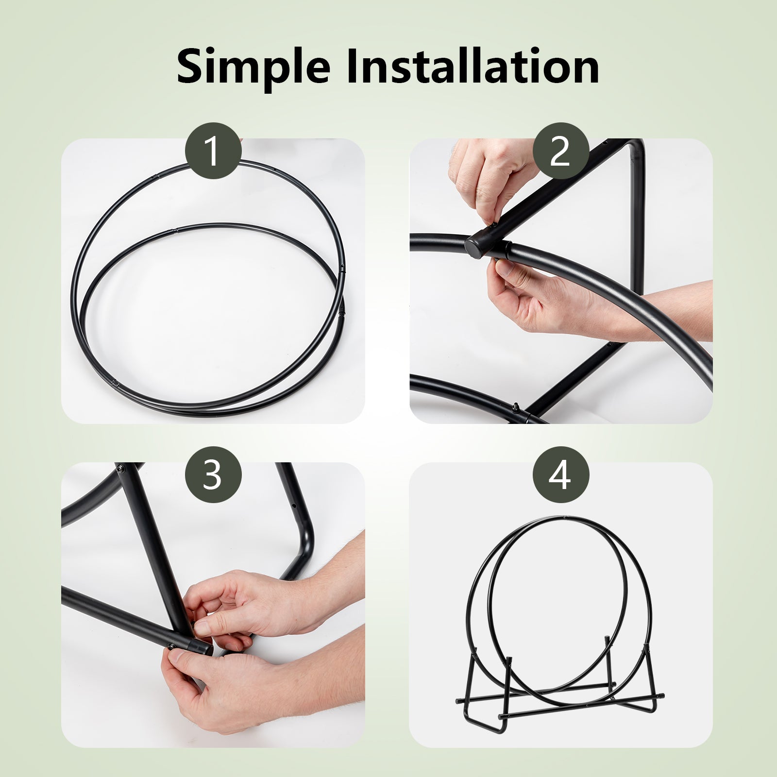30-Inch Tubular Steel Log Hoop Firewood Storage RackÂ