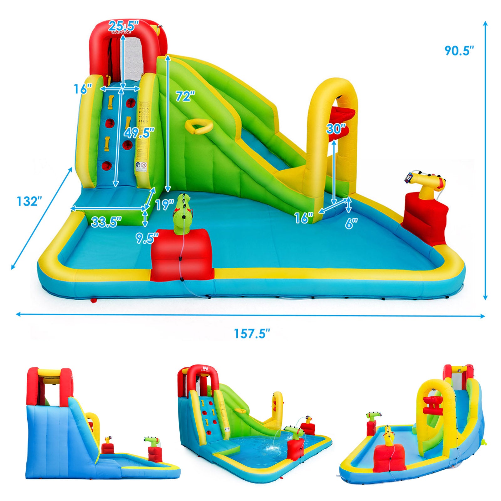 Outdoor Inflatable Water Bounce House with 480W BlowerÂ
