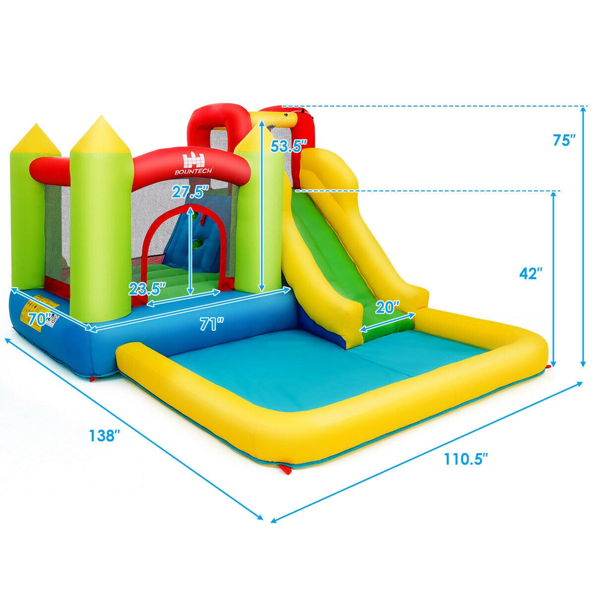 Inflatable Bounce House Water Slide Jump Bouncer without BlowerÂ