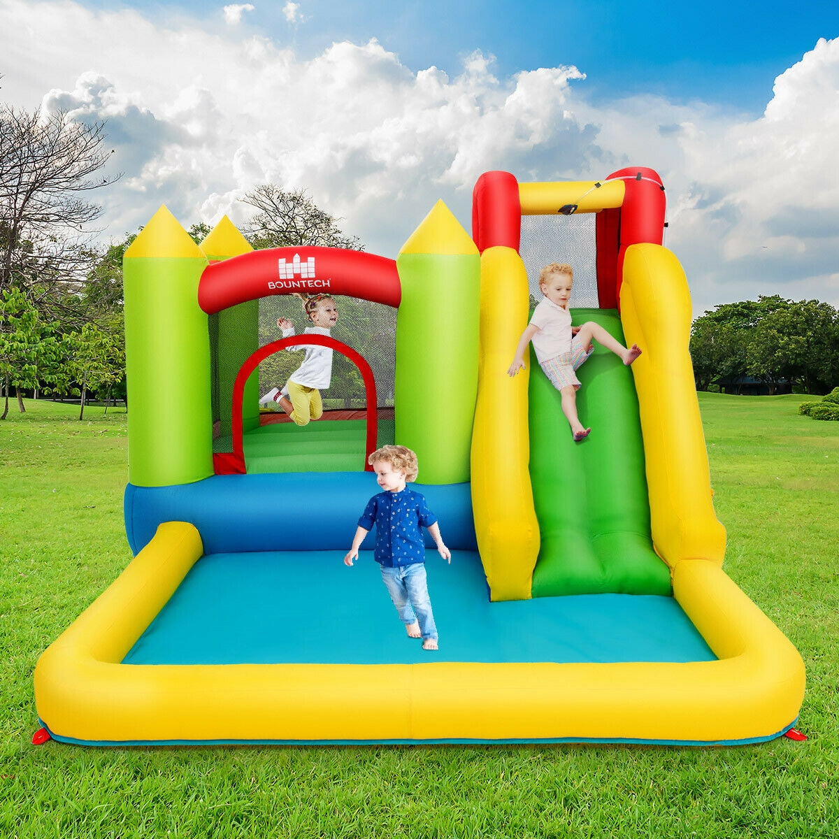 Inflatable Bounce House Water Slide Jump Bouncer without BlowerÂ