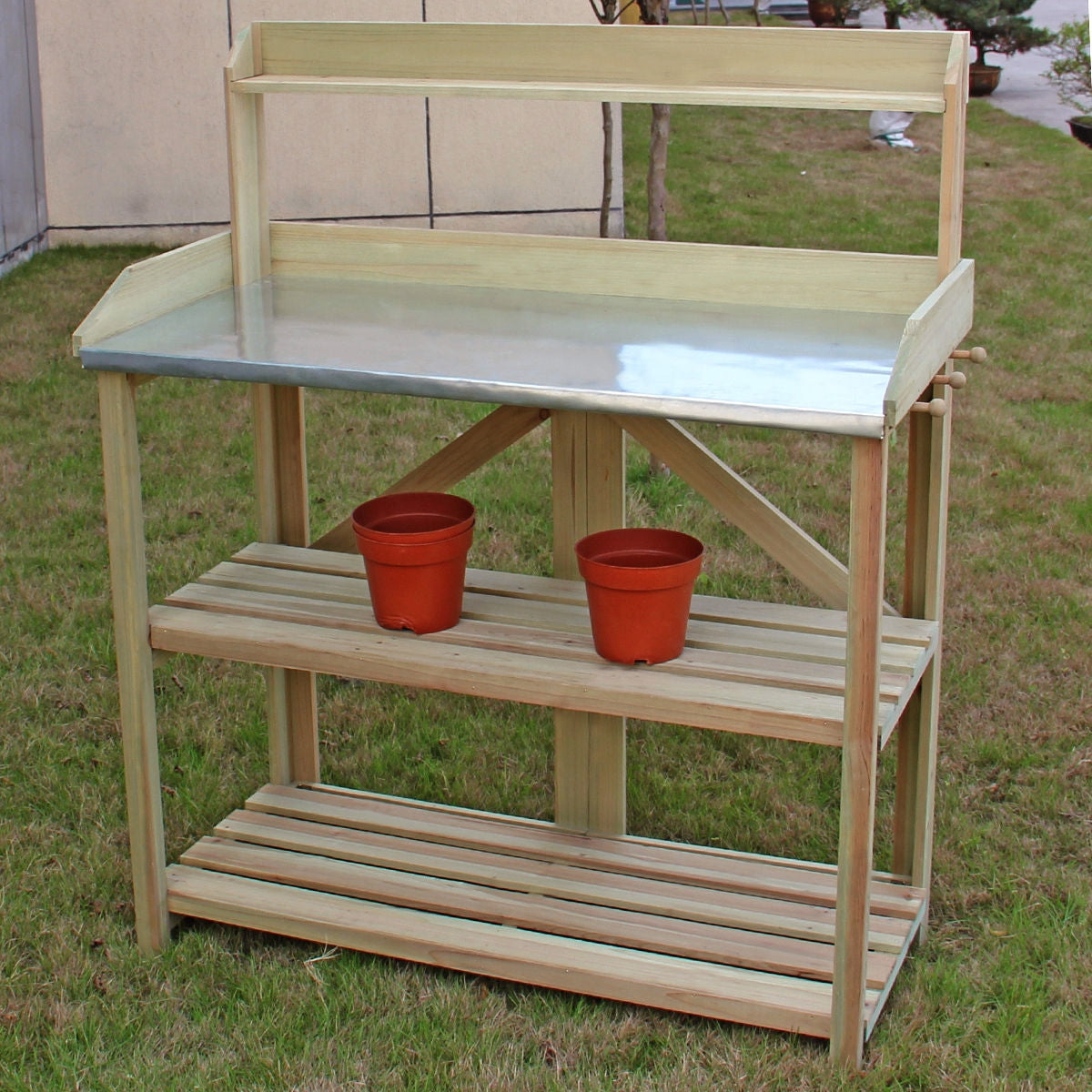 Garden Wooden Planting Bench Work StationÂ