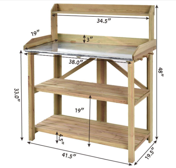 Garden Wooden Planting Bench Work StationÂ