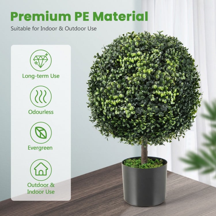 Artificial Ball Tree set of 2 with Natural Look and Water Resistance