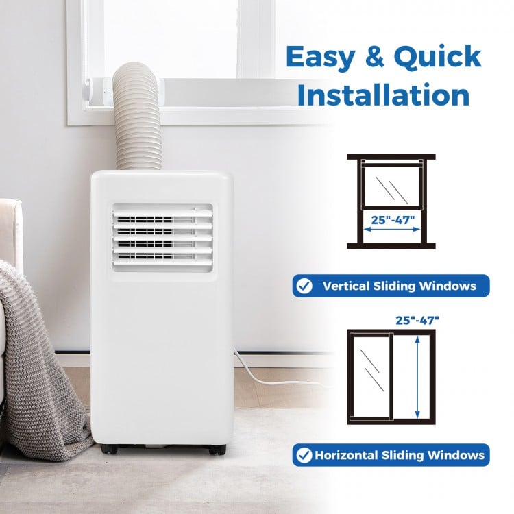 3-in-1 8000 BTU Portable Air Conditioner with Remote Control-White
