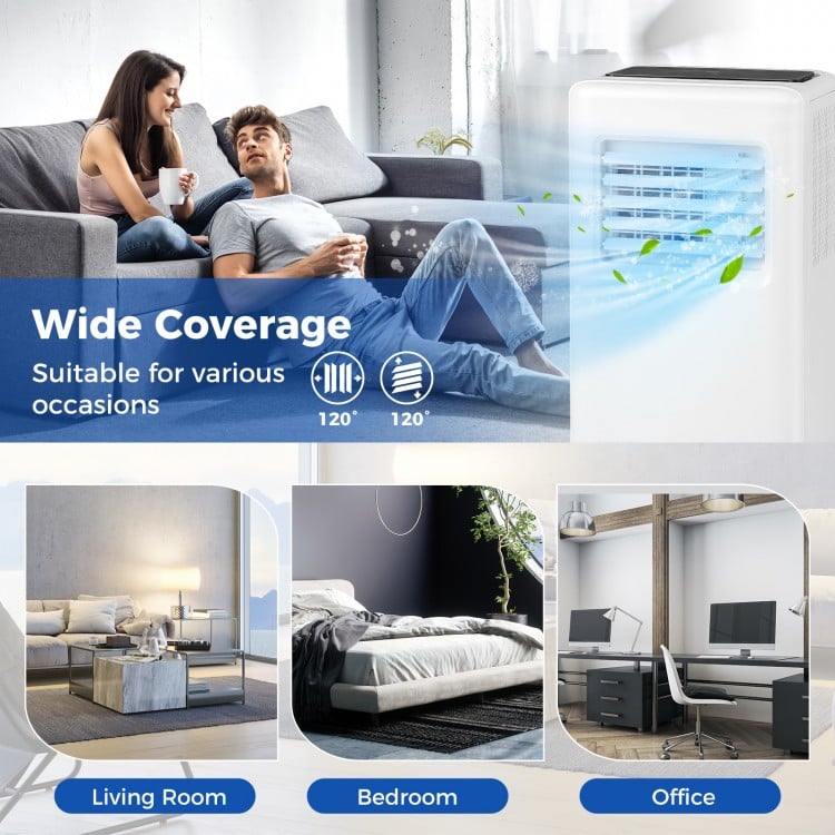 3-in-1 8000 BTU Portable Air Conditioner with Remote Control-White