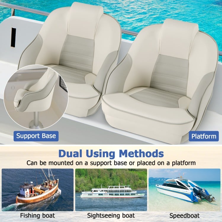 Captain Bucket Seat with Waterproof PVC Leather for Boat Sightseeing