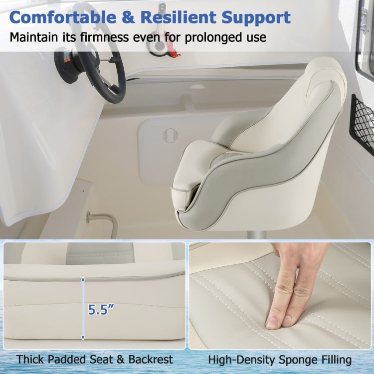 Captain Bucket Seat with Waterproof PVC Leather for Boat Sightseeing