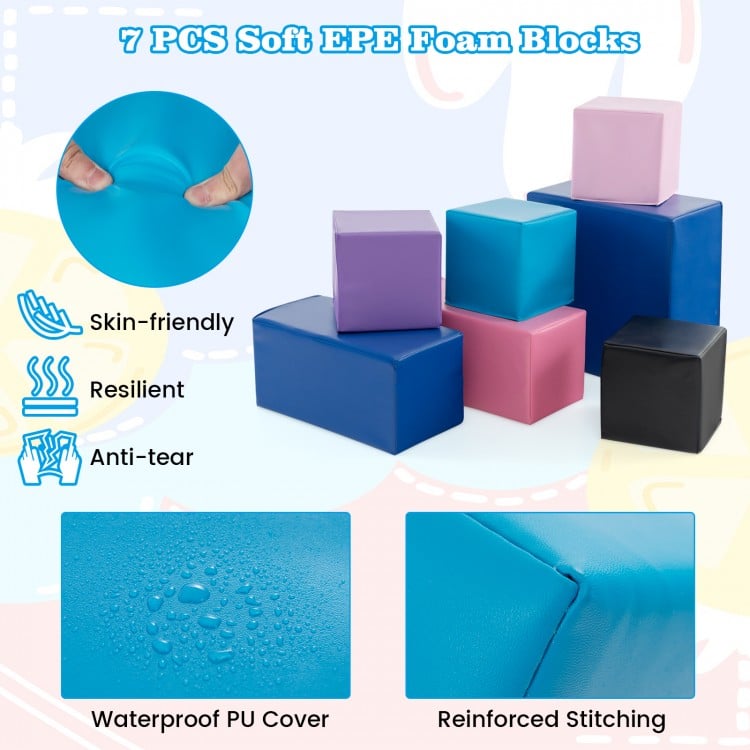7-Piece Big Foam Building Blocks for Toddlers and Kids