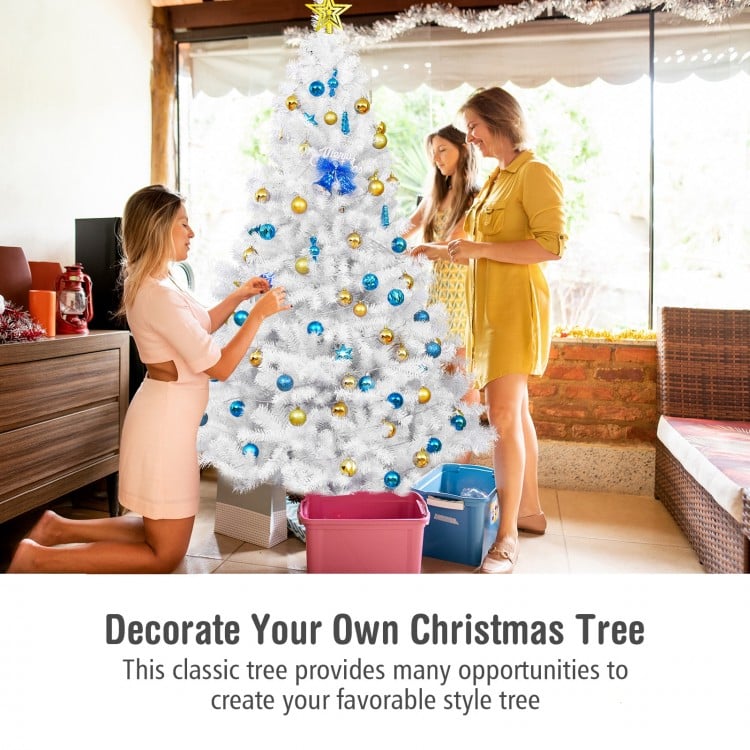 6 Feet White Christmas Tree with Metal Stand