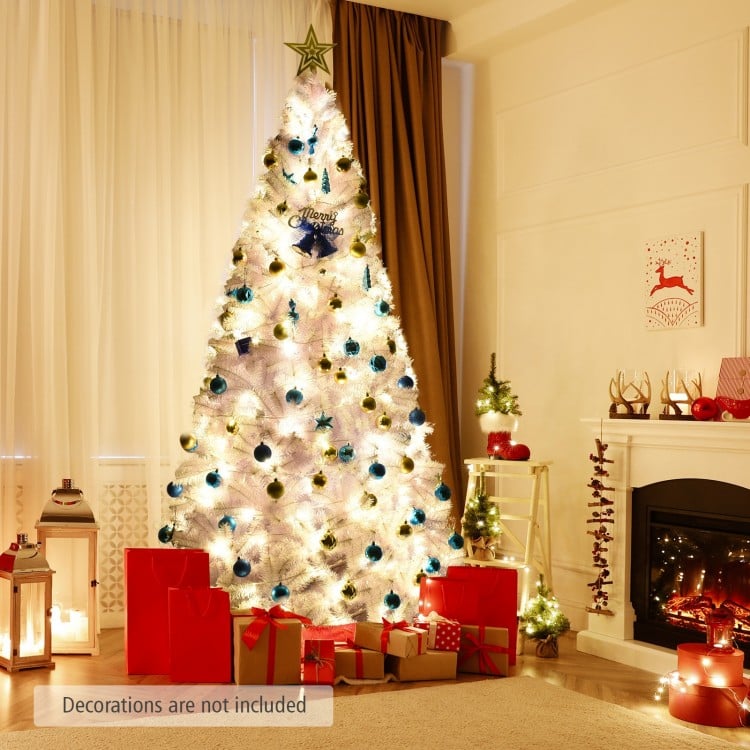 6 Feet White Christmas Tree with Metal Stand