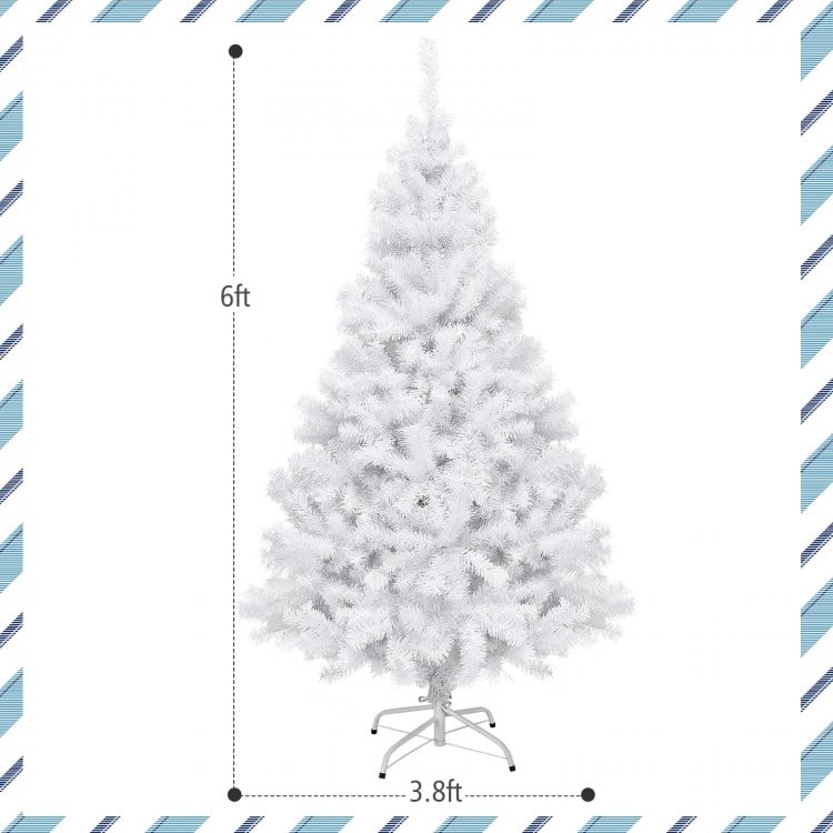 6 Feet White Christmas Tree with Metal Stand