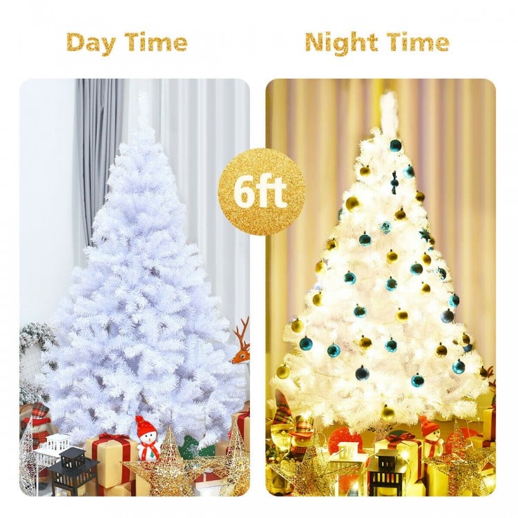 6 Feet White Christmas Tree with Metal Stand