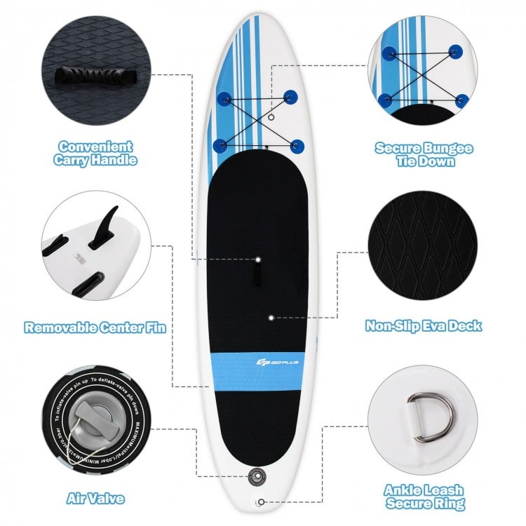 10 Feet Inflatable Stand Up Paddle Board with Carry Bag