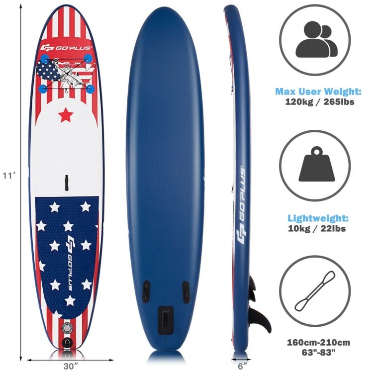 11 Feet Inflatable Stand Up Paddle Board Backpack Sport