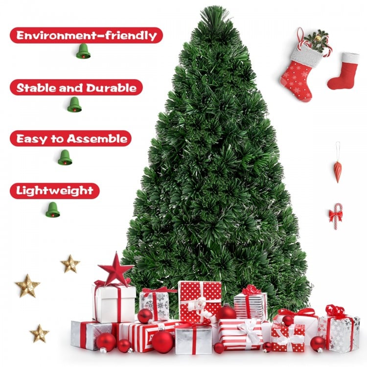 5 Feet Artificial Pre-Lit Fiber Optic PVC Christmas Tree