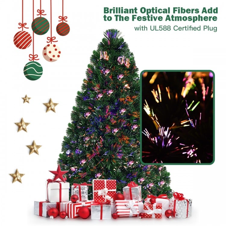 5 Feet Artificial Pre-Lit Fiber Optic PVC Christmas Tree