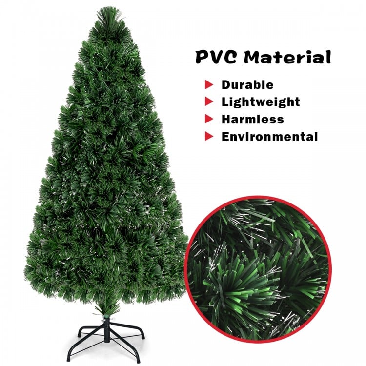 5 Feet Artificial Pre-Lit Fiber Optic PVC Christmas Tree