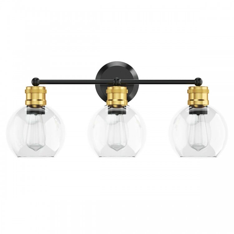 Modern 3-light Bubbled Glass Vanity Light