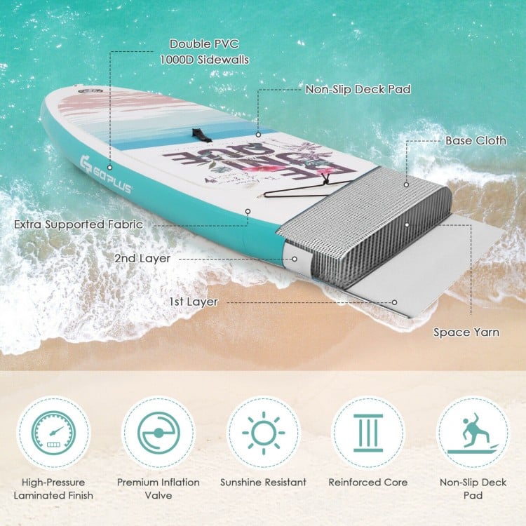 Inflatable Stand Up Paddle Board Surfboard with Aluminum Paddle Pump