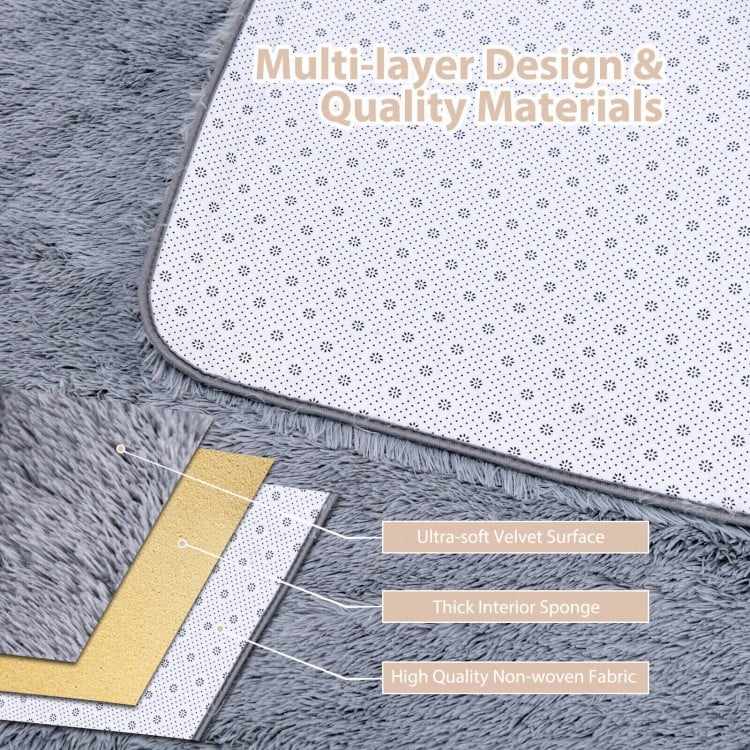 4 x 6 Feet Modern Shag Rug with Non-slip Grip Dots