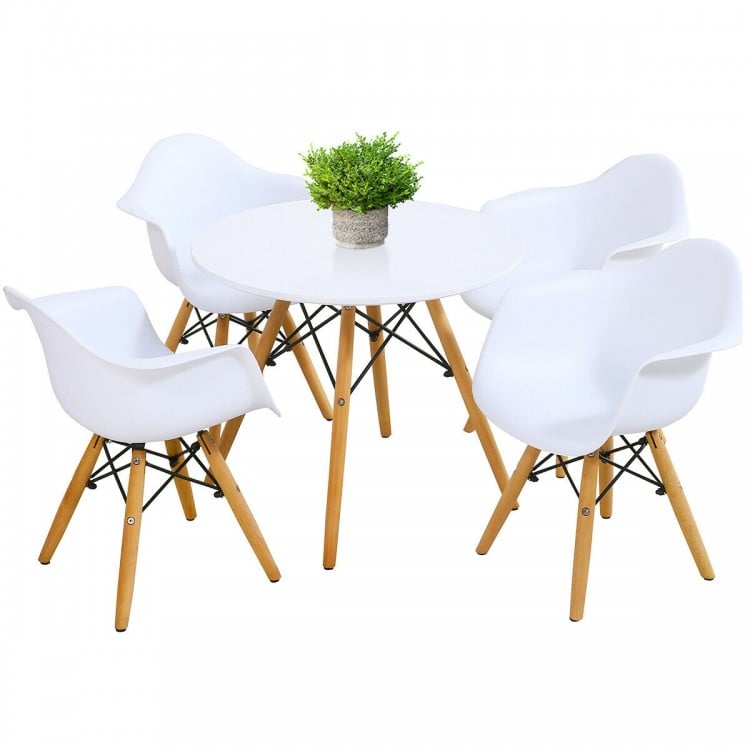 5 Piece Kids Modern Round Table Chair Set