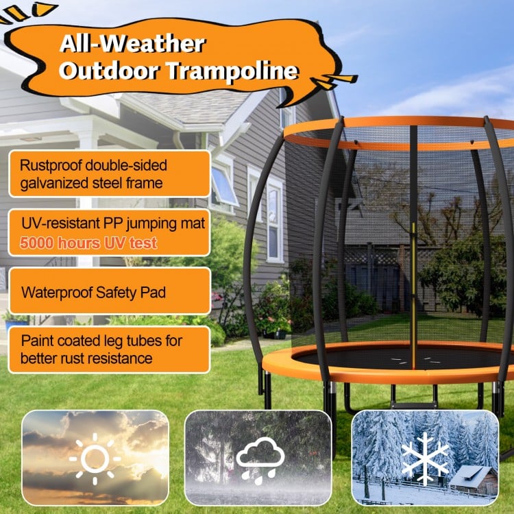 10 Feet ASTM Approved Recreational Trampoline with Ladder