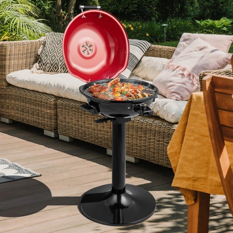 1600W Electric BBQ Grill with Removable Non-Stick Warming Rack