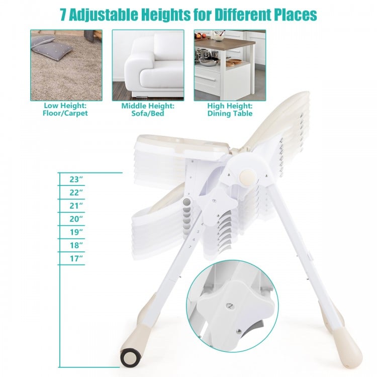 3-In-1 Convertible Baby High Chair for Toddlers-Beige