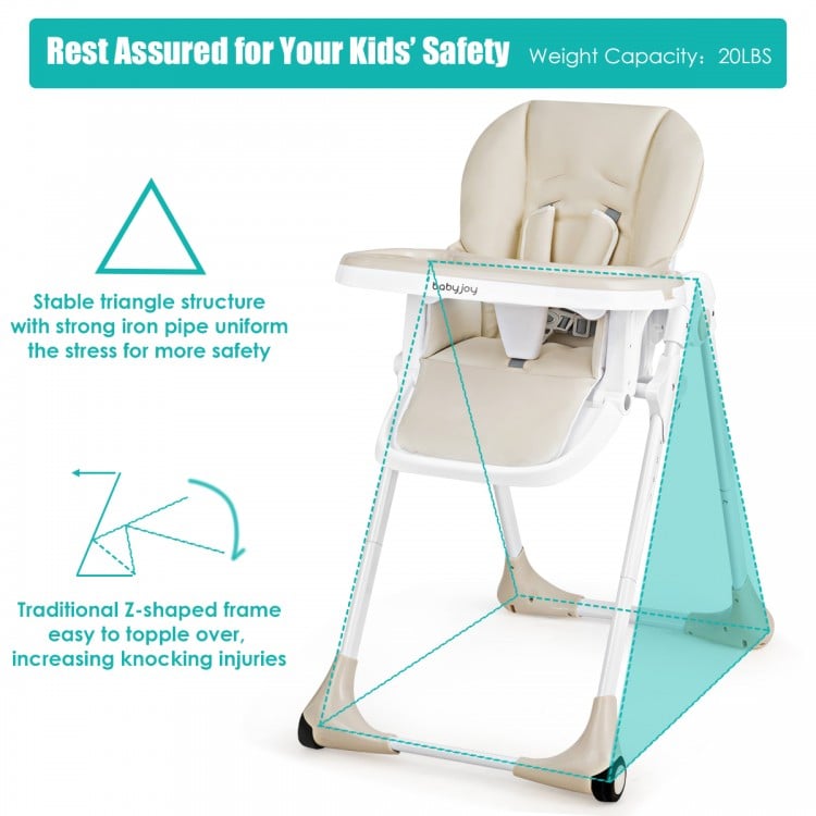 3-In-1 Convertible Baby High Chair for Toddlers-Beige