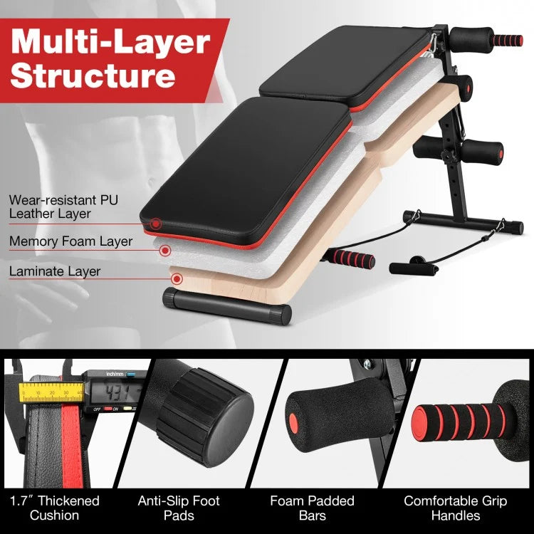Multifunctional Sit-Up Bench – 4 Position Adjustable Workout Bench